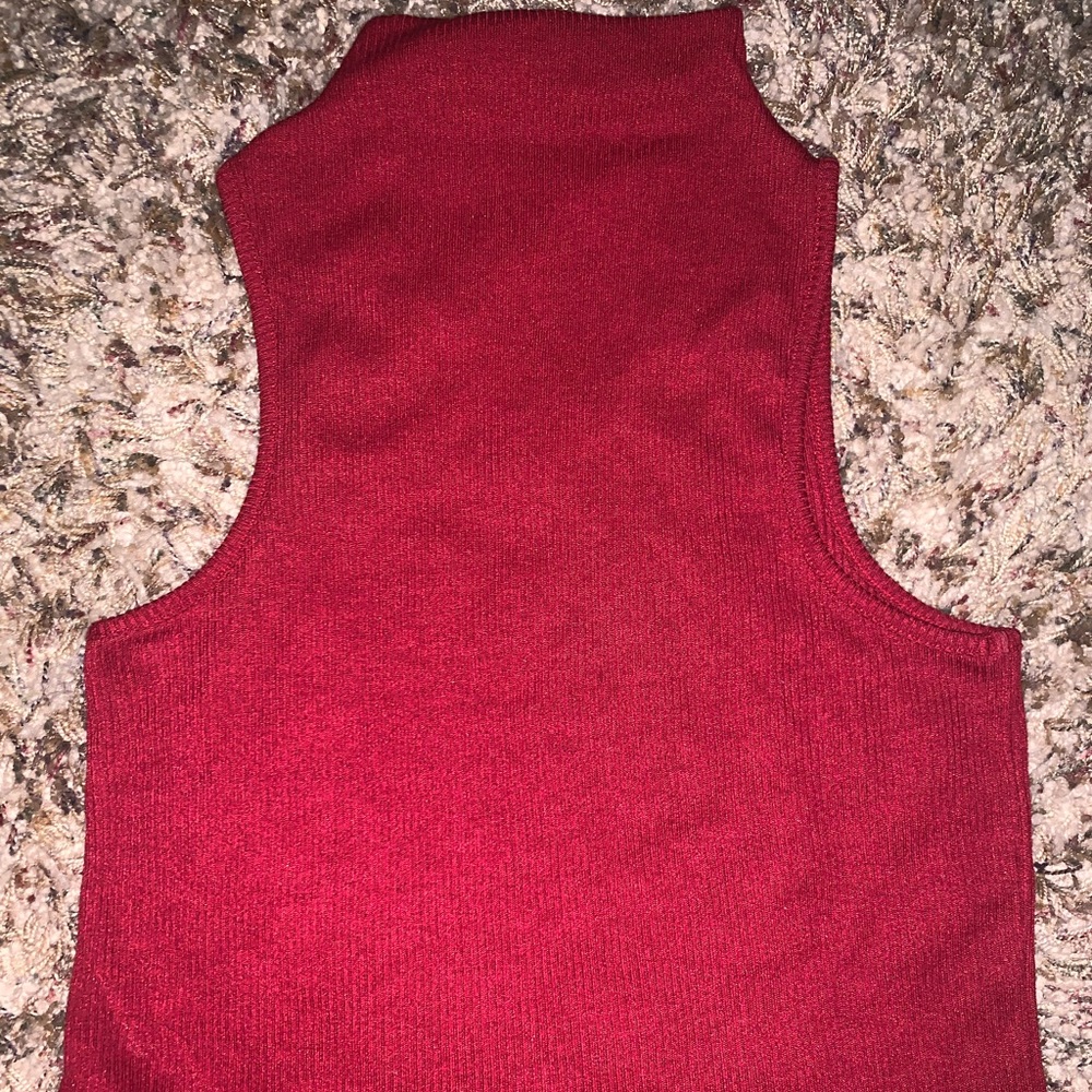 TOPSHOP new red turtle neck tank top